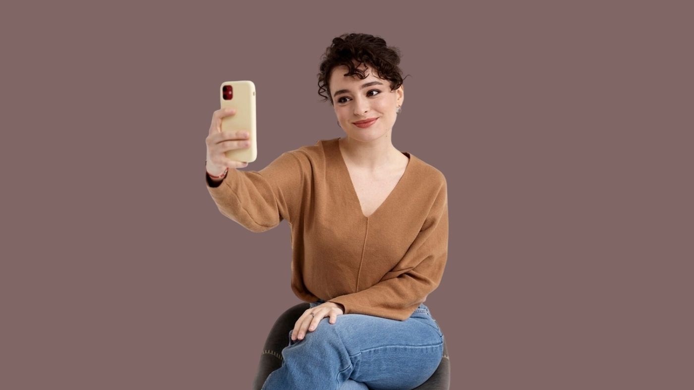 Frau am Handy